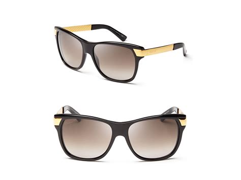 gucci black gold sunglasses